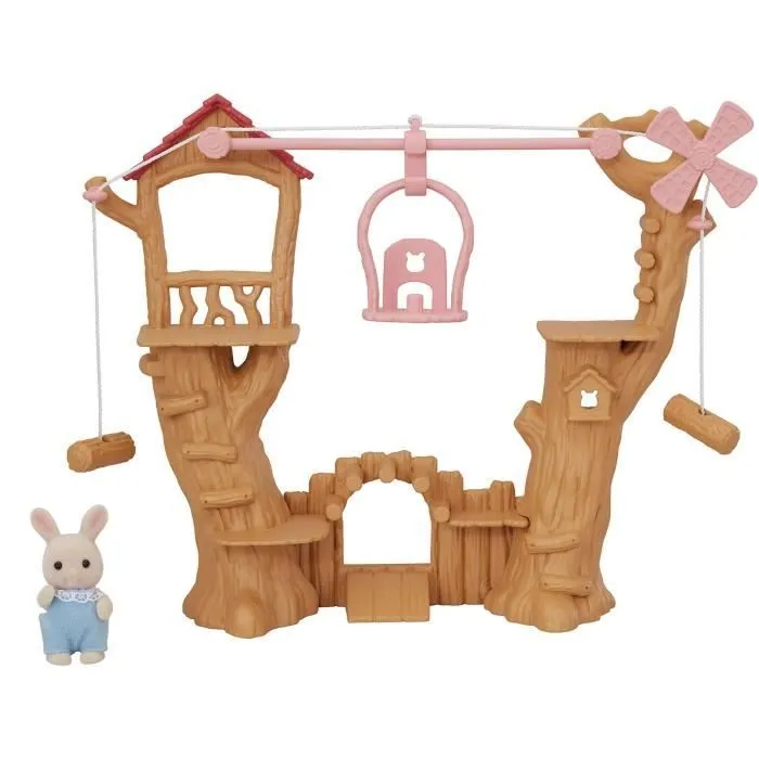 Figurine miniature - SYLVANIAN FAMILIES - La tyrolienne des bébés - Henry le bébé lapin crème - Multicolore-8