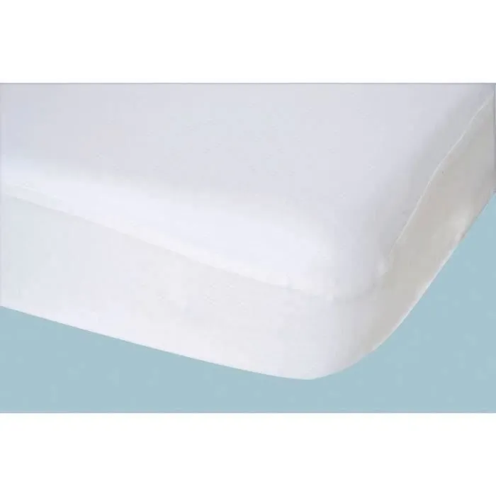 Drap housse tout en 1 Uni - DOMIVA - Jersey - Imperméable et respirant - Blanc - 40 x 80 cm-0
