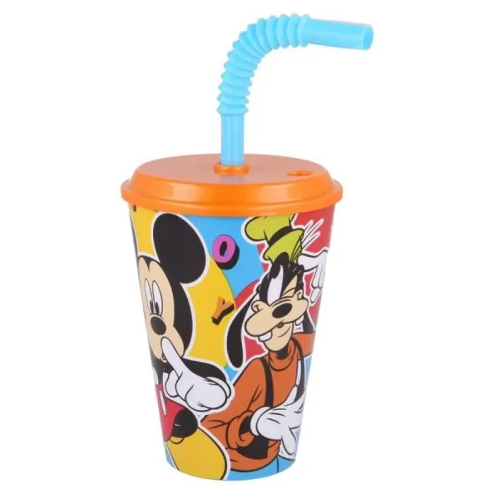 Gobelet avec paille Disney - naranja y azul - 9x16.5x9 cm-2