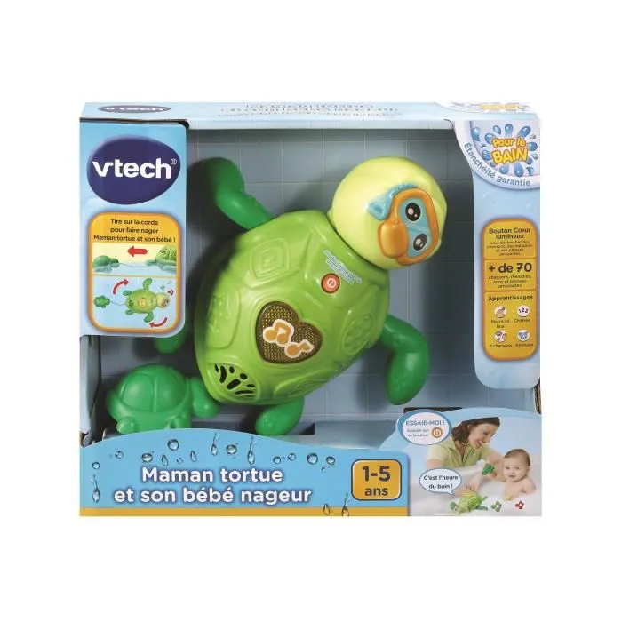 Jouet de Bain - VTECH BABY - Maman Tortue et son Bébé Nageur - Vert - Mixte - 12 mois et plus-5