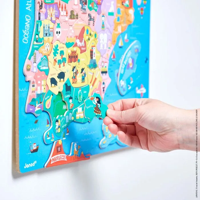 Janod - Puzzle carte Péninsule Ibérique magnétique - JURATOYS-2