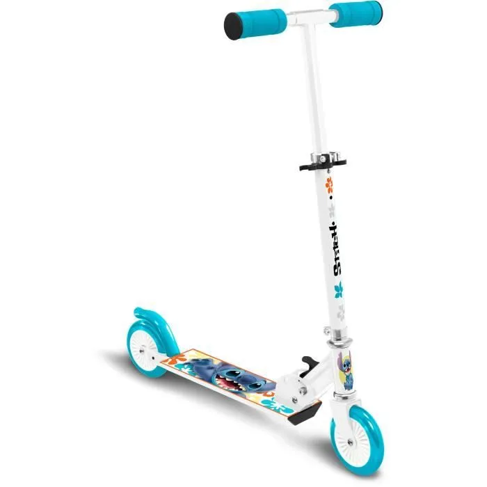 Trottinette pliable - DISNEY - STITCH - Mécanisme de pliage sécurisé - Frein arrière au pied - Hauteur ajustable-0