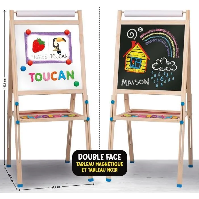 Tableau évolutif - LISCIANI - Montessori - Grand tableau en bois - Réglable et magnétique - Activités éducatives-2