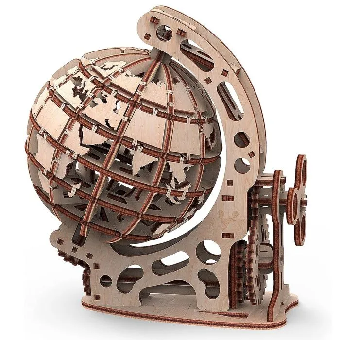 Maquette Globe Terrestre - Mr. PlayWood - 125 pièces - Bois - 17,5 x 18,5 cm - Puzzle 3D-0