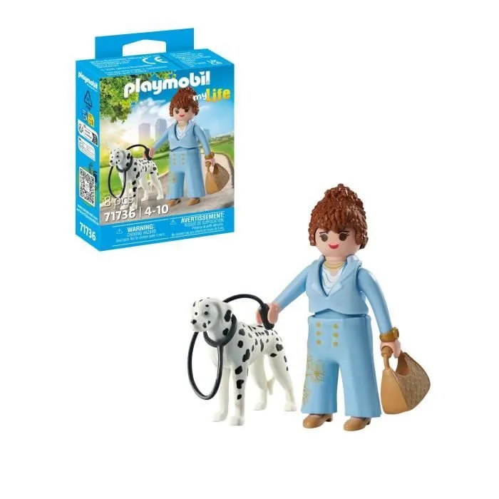 PLAYMOBIL 71736 Femme d’affaire avec sac à main et son Dalmatien, My Life, 8 pièces, Dès 4 ans-3