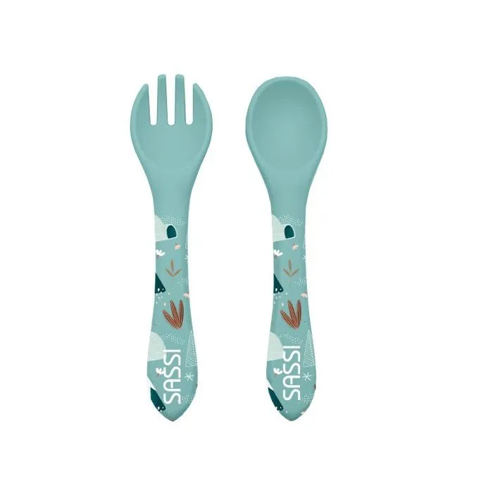 Sassi Junior - Couverts en silicone Munchy l'ours-0