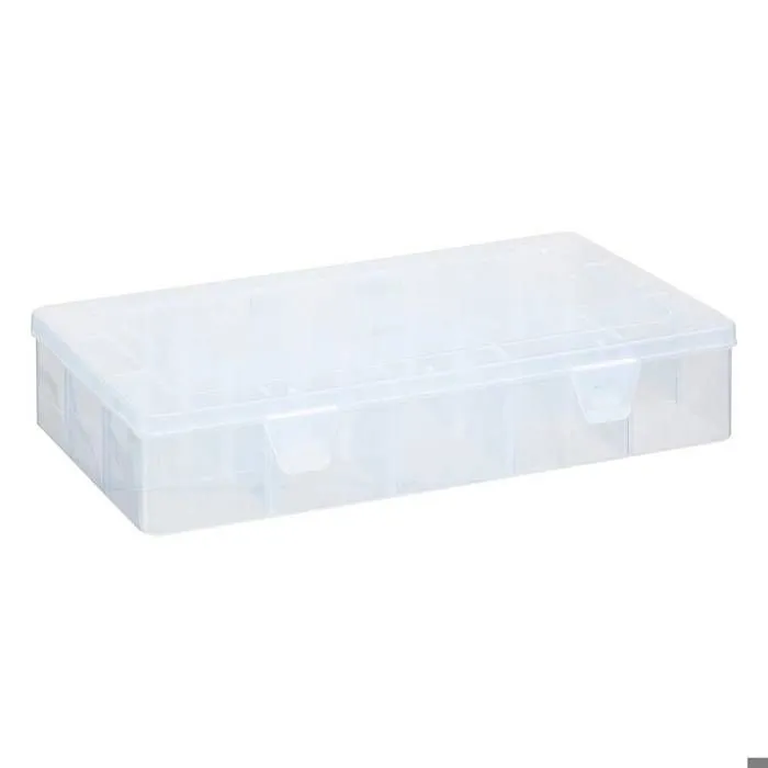Boite de rangement - Transparent - 14 compartiments - 27x18x4cm-0