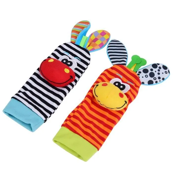 VIL Cartoon animaux hochets pour bébé Chaussettes âgés de 0 à 3 mois - Girafe Et Âne A 123632-0