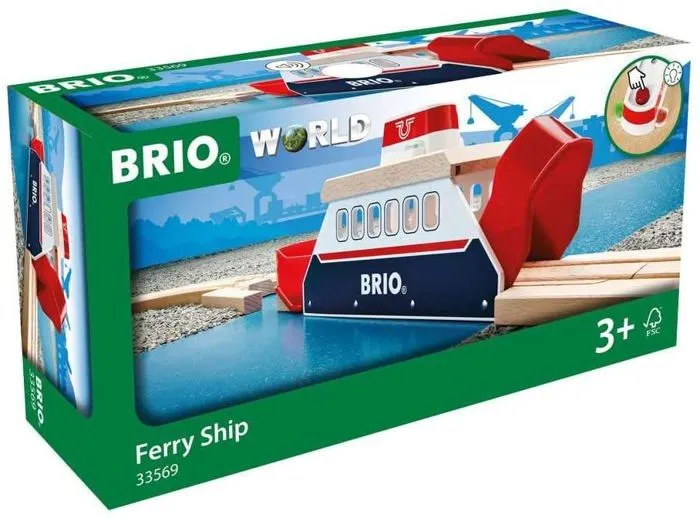 BRIO World - 33569 - Navire de Transfert Son et Lumières - Accessoire pour circuit de train en bois - à partir de 3 ans-1