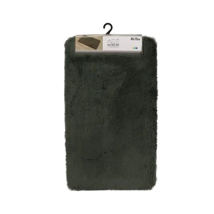 TENDANCE - Tapis de salle de bain Extra-doux Vert foncé 45 x 75 cm-0