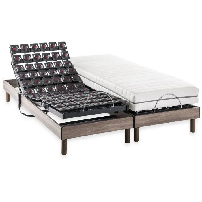 Ensemble matelas + sommiers relaxation électrique - 2x90x200 cm - Matelas ressorts ensachés - ERGO 9 Dreamzone - DEKO DREAM-0