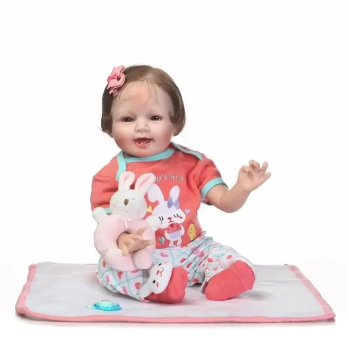 Poupée Reborn - Bébé - 22 pouces - Silicone Réaliste - Cheveux Enracinés - Accessoires Inclus-1