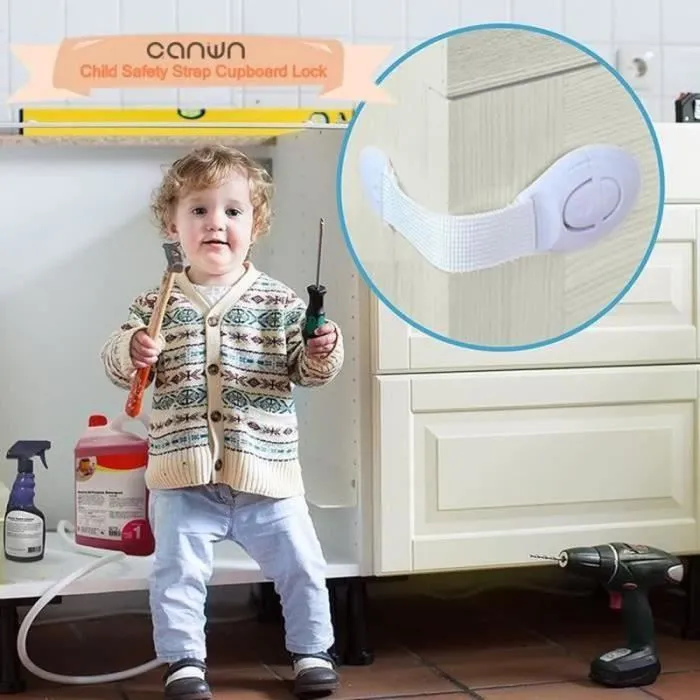 Sécurité pour bébé - YWEI - Fermeture Serrure Infantile pour Placard Porte Tiroir - Lot de 10-3