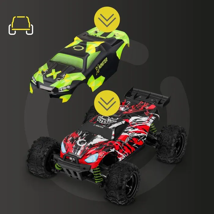 OVERMAX X-Monster 3.5 - RC Voiture télécommandée - 45 km/h - Échelle 1:18 - 40 min - Portée 100 m - Entraînement 4 x 4-2
