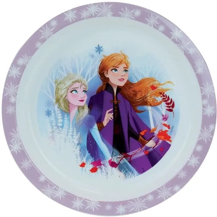 Lot Vaisselle Disney Reine des Neiges - FUN HOUSE - 006379 - Assiette Creuse, Assiette Plate, Mug, Gourde et Gobelet avec Paille-1