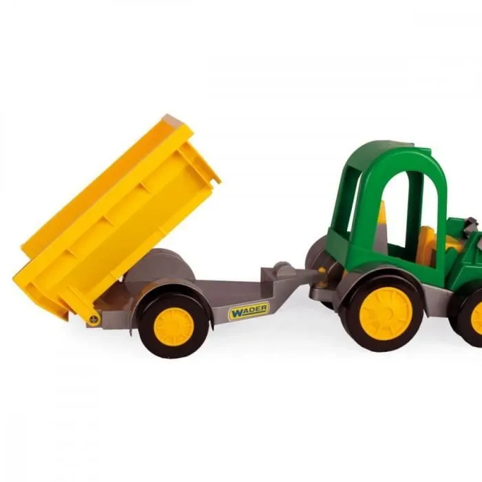 Jouet - WADER - Tracteur avec remorque basculante - 41 cm - Pour enfants 1+ - Développe compétences motrices-2