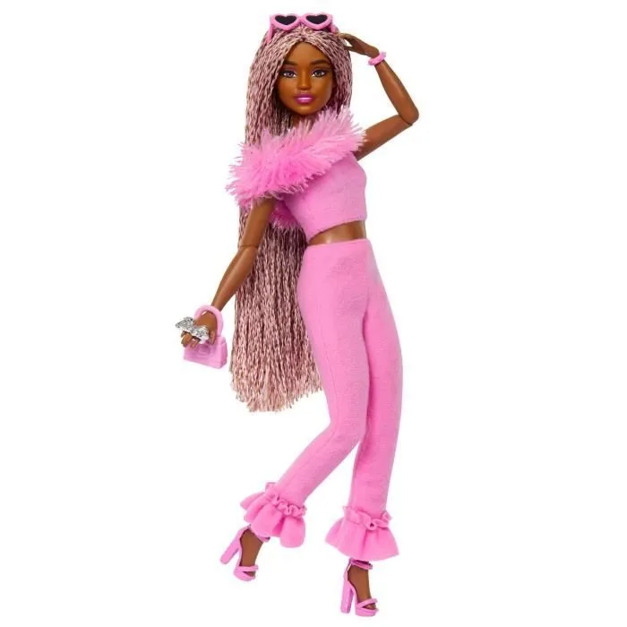 Barbie-Deluxe Style-Poupée Barbie À Combinaison Rose Tissu Doux - 4 ans+ - HYV28-0