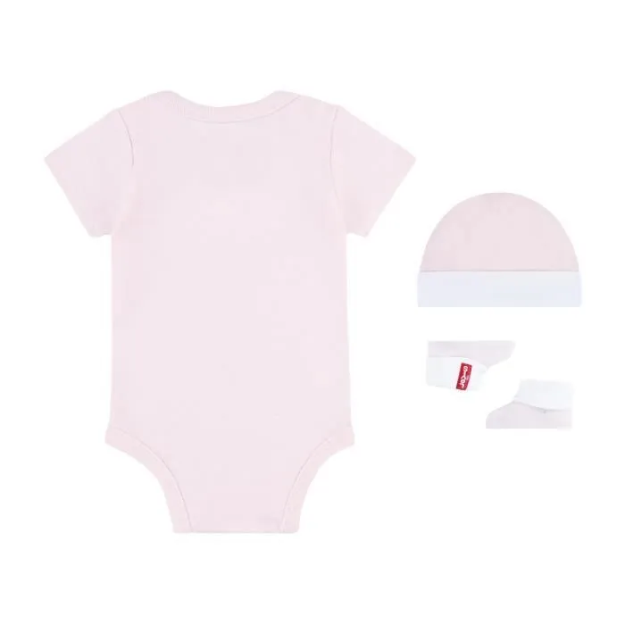 Coffret Boot Bonnet et Body - Levi's - Bébé - Rose - Confort exceptionnel - Protection contre le froid-0