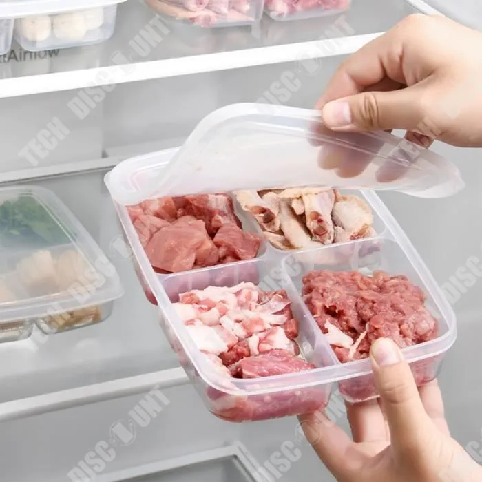 TD® Sous-boîte alimentaire rangement réfrigérateur avec couvercle boîte de rangement compartiment étanche superposé boîte de finitio-2