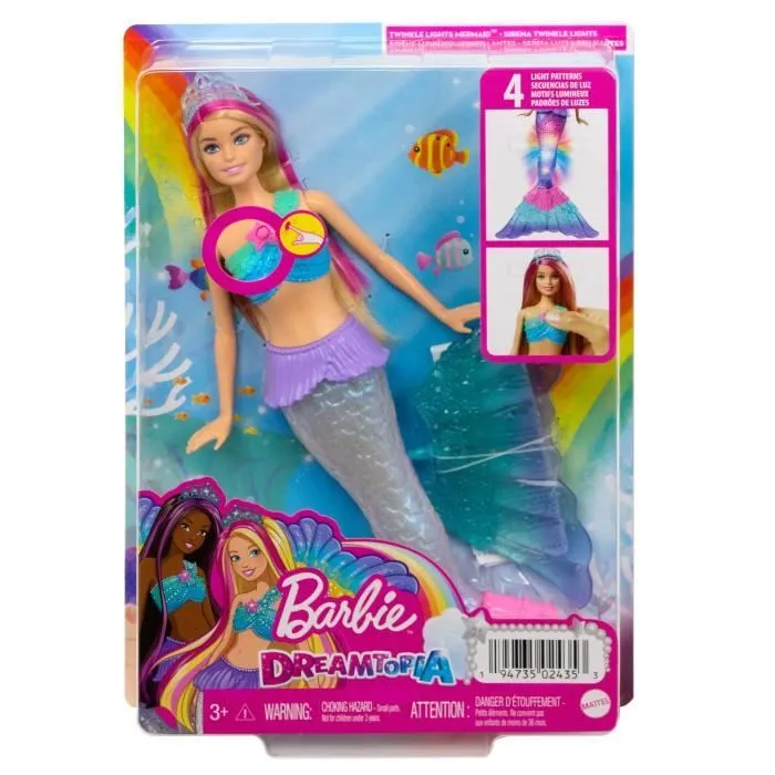 Barbie-Poupée Barbie Dreamtopia Sirène Lumières Scintillantes, 3-7 ans HDJ36-1