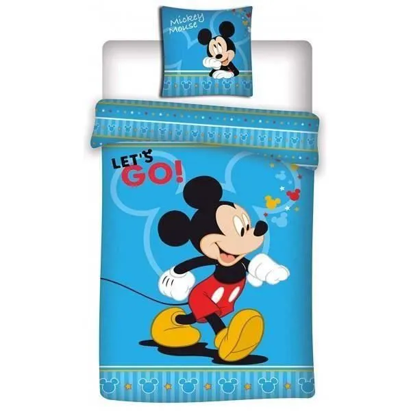 Housse de Couette - Disney - Mickey - 140x200 cm - 1 Taie d'oreiller - Bleu-0