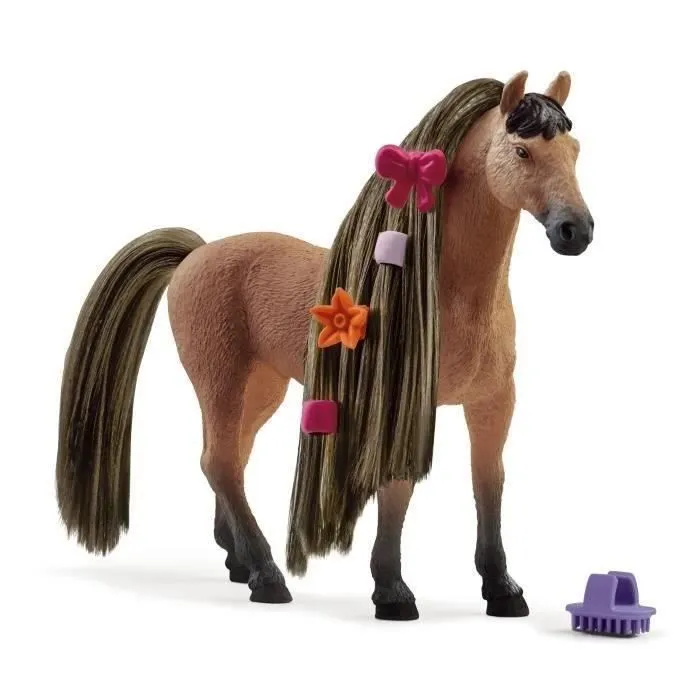 Figurine Étalon Akhal-Teké à coiffer- Coffret de 8 Pièces avec Figurine Cheval à coiffer pour Garçons et Filles - Cadeau pour-0