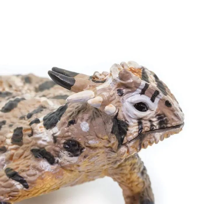 Figurine - Safari - Lézard cornu junior - 13,5 cm - Marron - Non toxique-1
