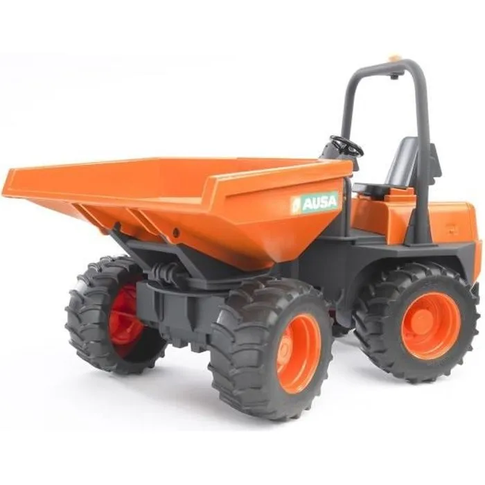 Mini dumper AUSA - BRUDER - Direction articulée, benne rotative, attelage arrière-0