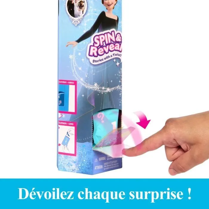 Spin & Reveal La Reine des Neiges-Anna- Mattel Poupée Surprise Disney HXD27-7