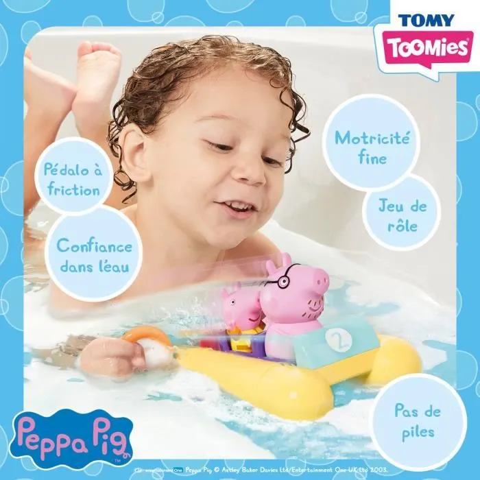 Pédalo Peppa Pig - TOMY - Jouet de bain - Figurines gicleurs d'eau - Mécanisme à ficelle-8