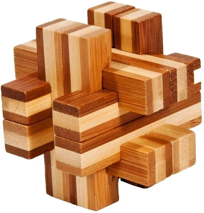 Puzzle 3D en bambou - Construction de poutre - Marron - Mixte - A partir de 9 ans-1