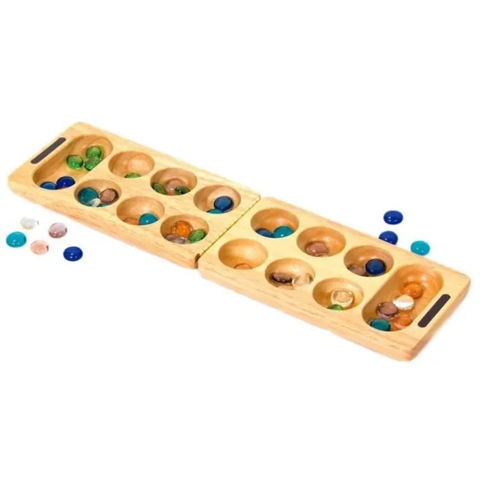 Jeu de Mancala en bois - Jouet traditionel-0
