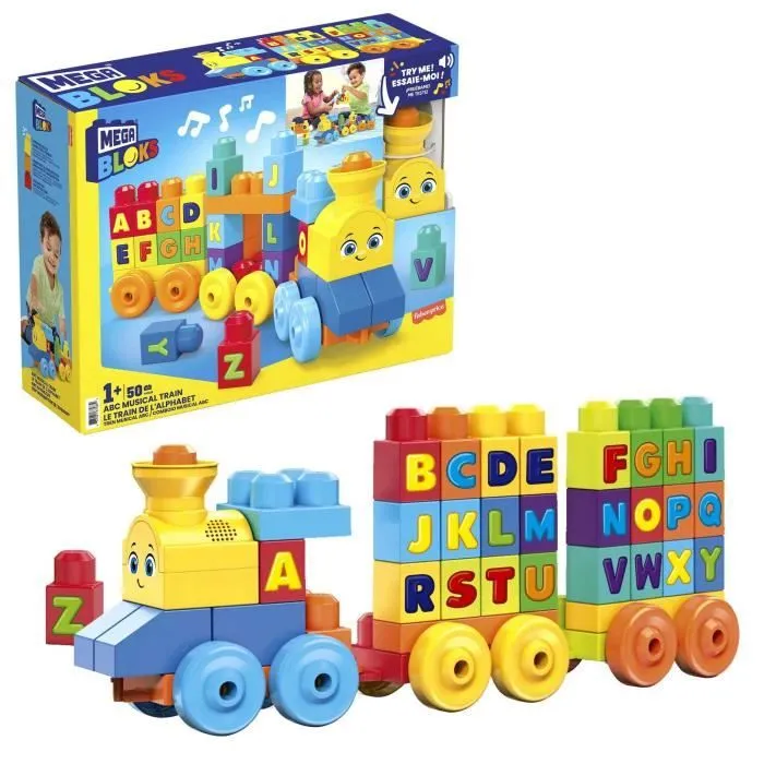 Mega Bloks - Le Train de l'Alphabet - Jouet de construction - 12 mois et + FWK22-0