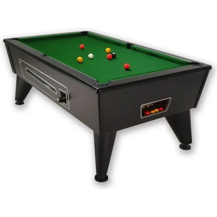 Billard américain First à monnayeur - ARCADE JEUX - Tapis professionnel - Ardoise monobloc 19mm-0