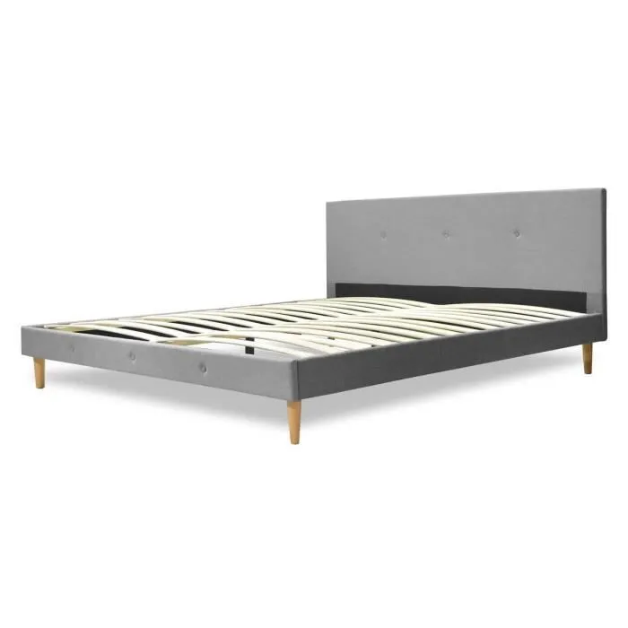 LIT DUCHESSE - couleur:Gris clair taille:140 x 190 cm-0
