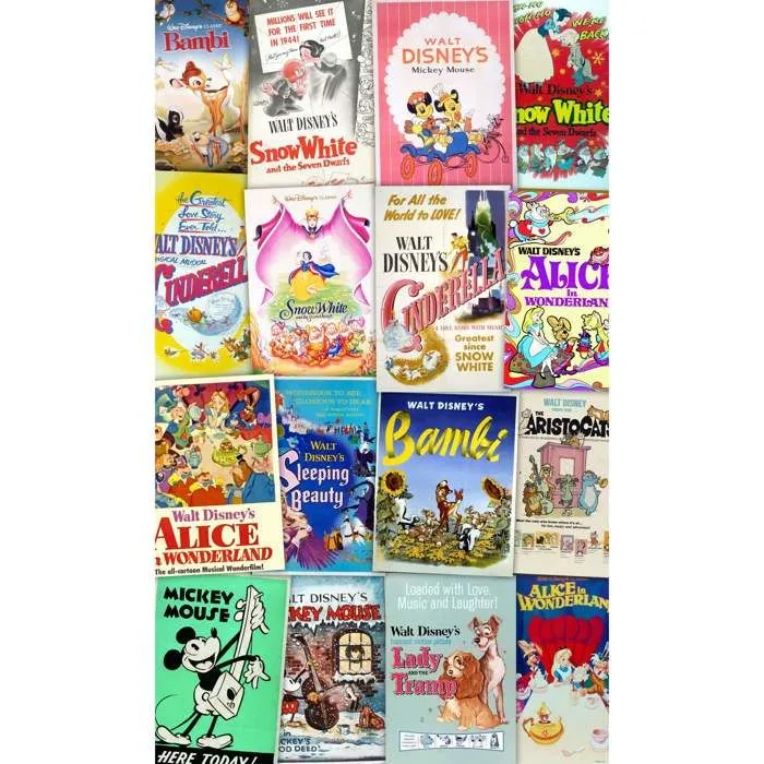 Poster géant intissé - Disney - Film rétro - H 200 x L 120 cm - Multicolore - Décoration murale-2