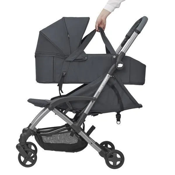 BEBE CONFORT Nacelle souple Laika, de la naissance à 6 mois, Légère et Pliable, Essential Graphite-4