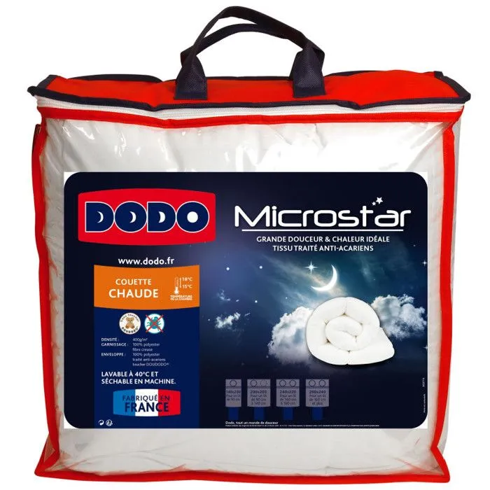 Couette Dodo Microstar 220 x 240 cm pour lit 2 places - Blanc - 220 x 240 cm pour lit 2 personnes-0