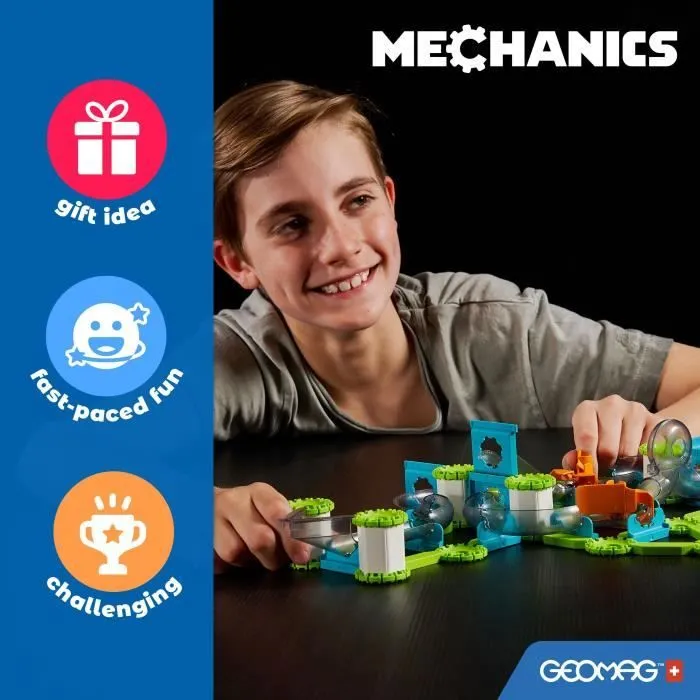 Coffret de construction - GEOMAG - Mechanics Challenge Goal! - 96 pièces - Magnétique - Jeu interactif - Plastique recyclé-6