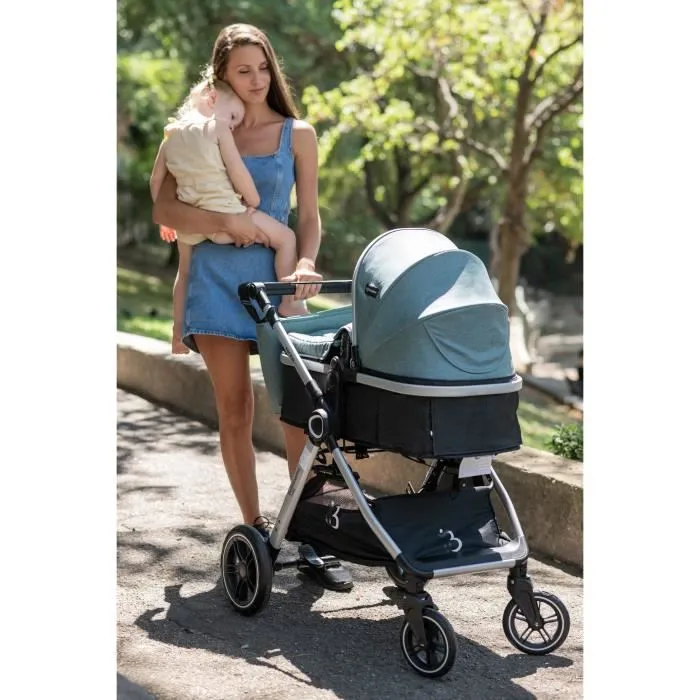 BEBELISSIMO - Poussette combinée trio 3 en 1 - siège auto 0m - nacelle - dès la naissance - jusqu’à 22kg - Nicea - vert-3
