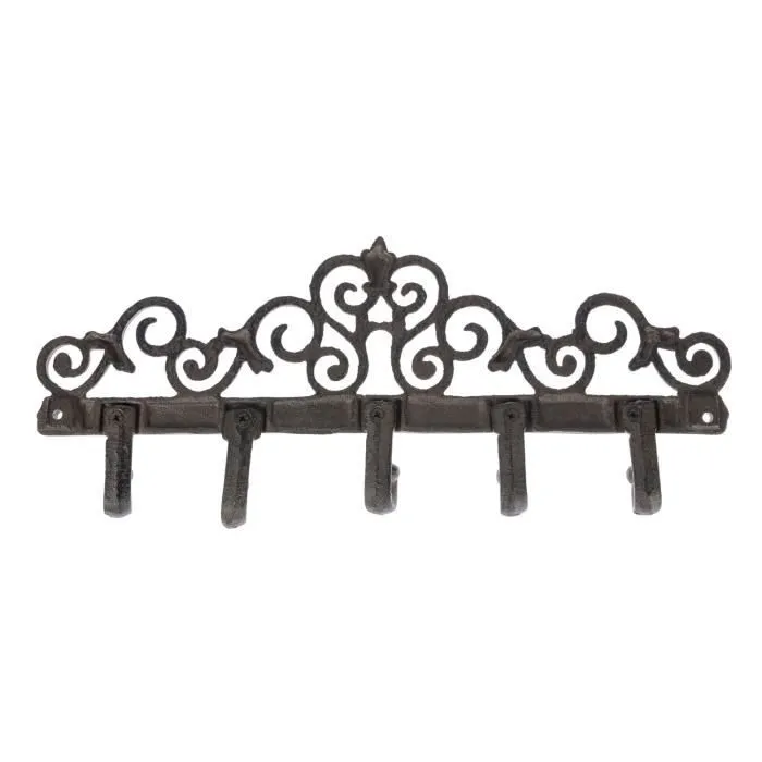 Patère porte manteaux décoratif marron en fonte – modèle entrelacs-3