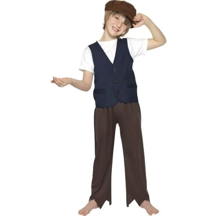 Déguisement Paysan Garçon - SMIFFY'S - Veste et Casquette - Taille 8/9 ans - Bleu-0