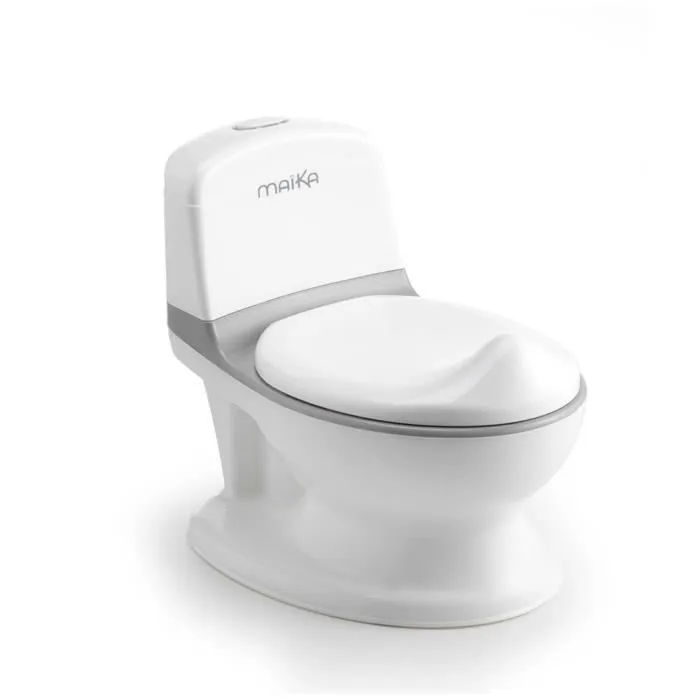 MAÏKA Pot de toilette blanc pour bébé - design réaliste - sonore et lumineux - range papier-0