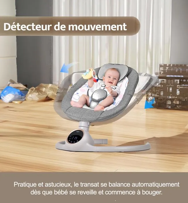 Balancelle bébé /transat électrique ALPHA bleu-5