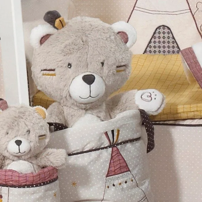 Doudou Ours en velours beige - SAUTHON - Timouki - Mixte - Bébé - 27x17x12cm-2
