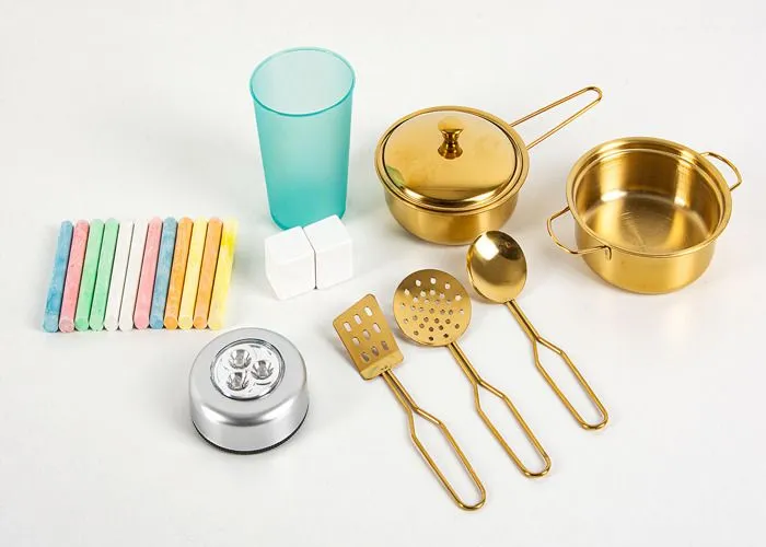 Cuisine en Bois MEMO Pink pour Enfants : Lumières et Sons Réalistes, Accessoires Dorés ! Amusement et éducation!-4