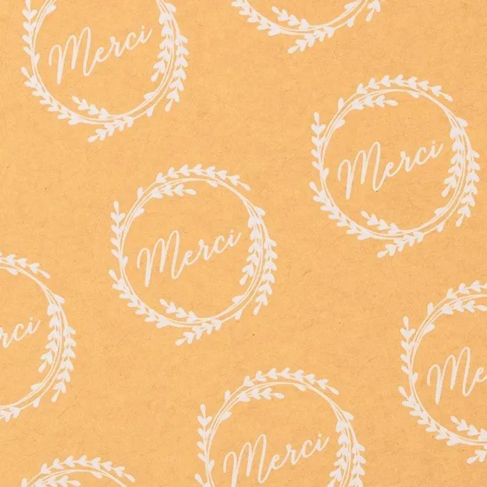 60 stickers kraft Merci Ø 3,5 cm-2