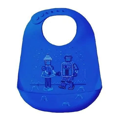 Modern-Twist bavoir avec plateau collecteur 22,5 cm silicone bleu-0