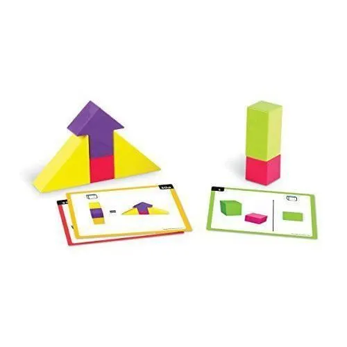 Jeu de construction 3D - Learning Resources - Mental Blox - 40 problèmes - 3 niveaux de difficulté - Multicolore-0