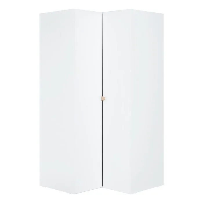 CALICOSY - Armoire d'Angle Blanche 2 Portes - Stige - Blanc-0
